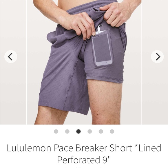Lululemon Pace Makers 9” men’s lined shorts in graphite purple size small S - Picture 2 of 9